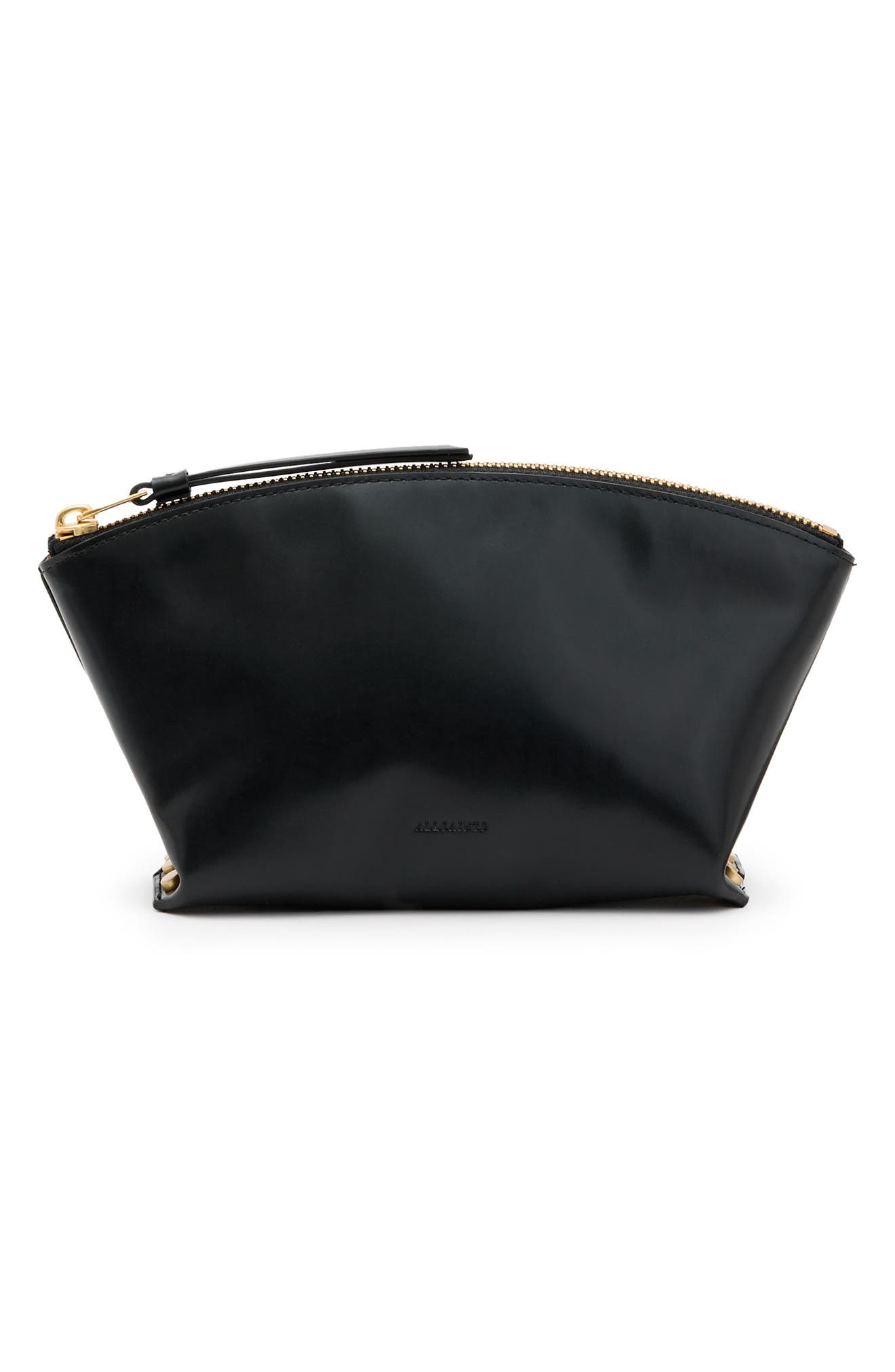 AllSaints Anais Stud Leather Clutch, Main, color, 