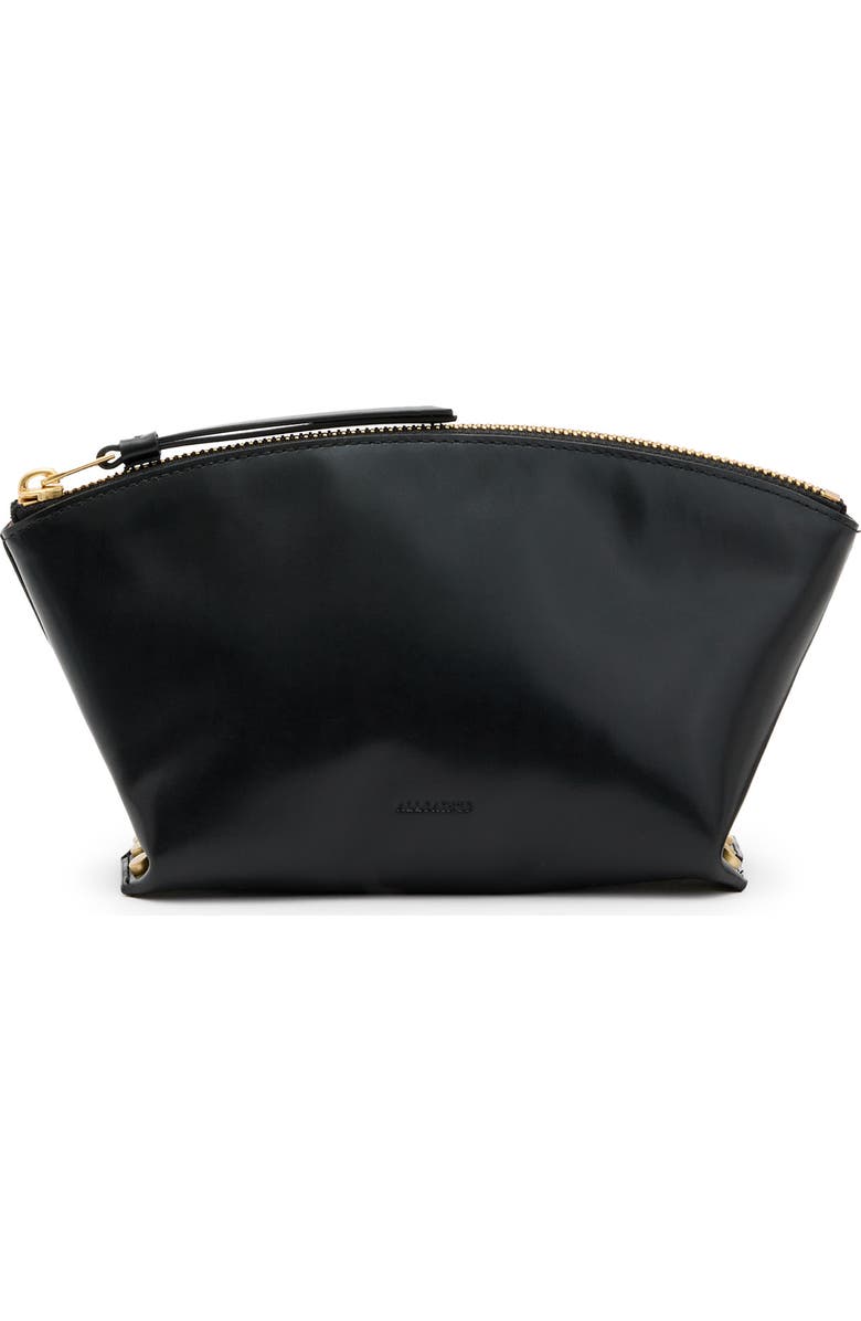 AllSaints Anais Stud Leather Clutch, Main, color,
