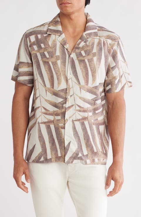 Palm Print Camp Shirt