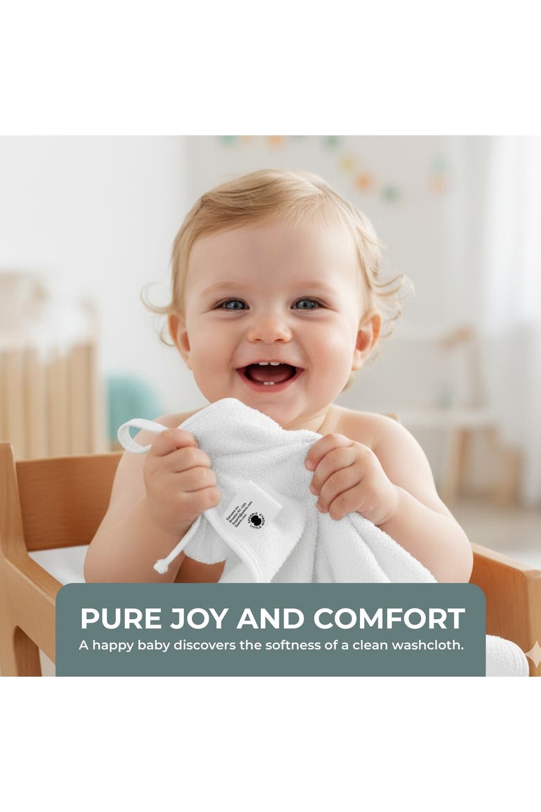 Organic Baby Washcloths 6 Pack, Alternate, color, White