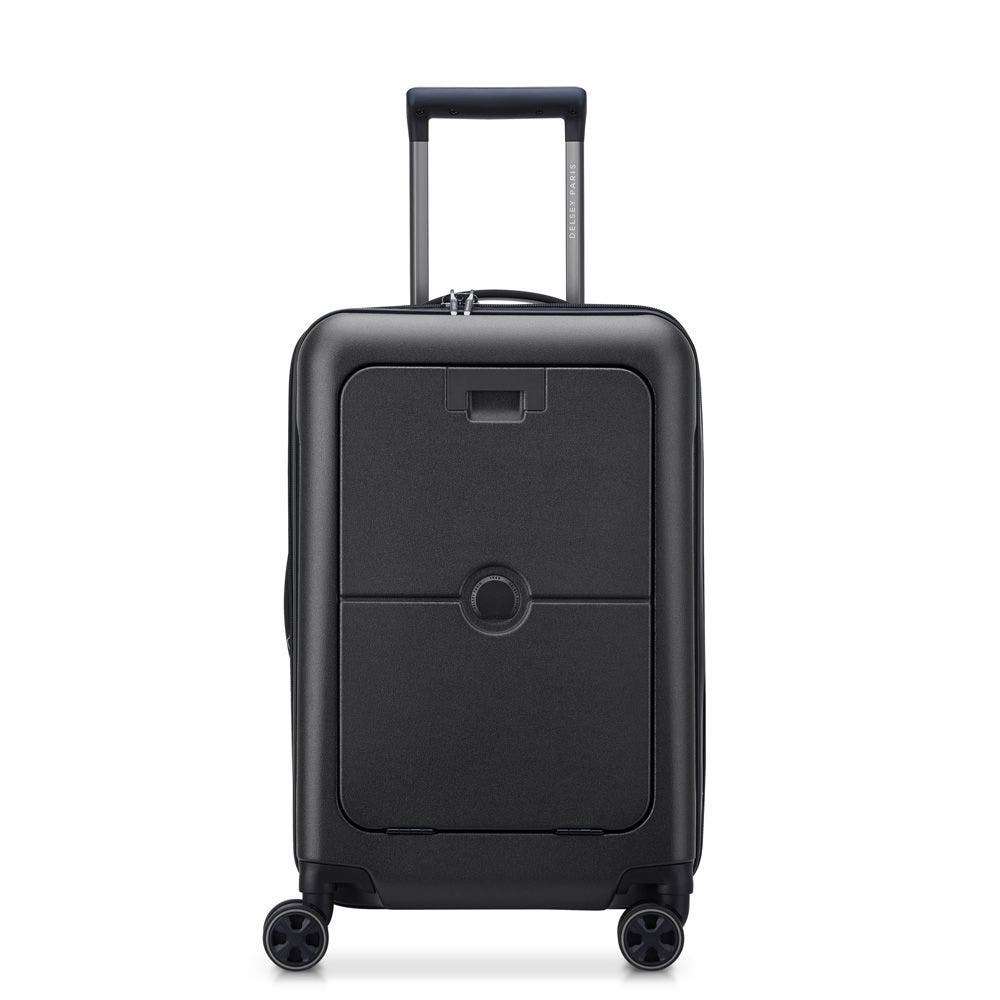 Delsey Paris Turenne 2.0 Carry-On  22-Inch Spinner Luggage with Front Pocket, Main, color, Black