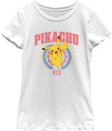 POKEMON Girl's Pokemon Happy Collegiate Pikachu Graphic T-Shirt