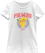 POKEMON Girl's Pokemon Happy Collegiate Pikachu Graphic T-Shirt