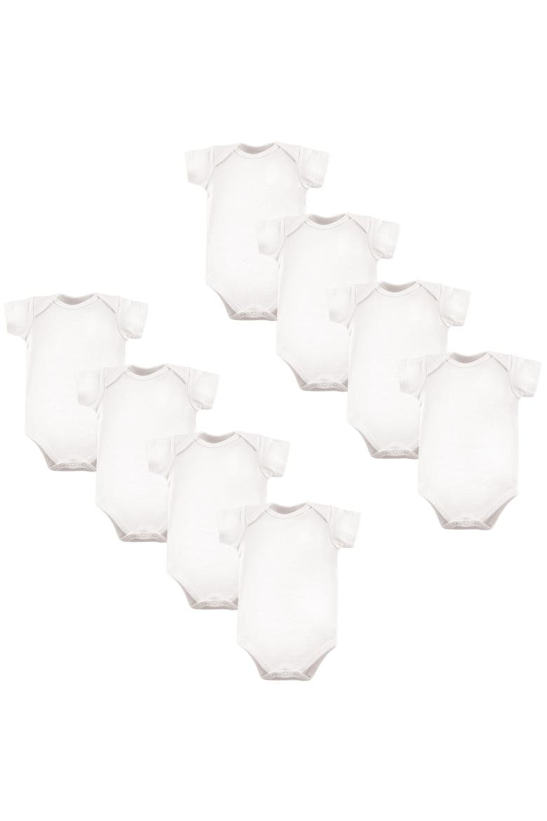 8Pk Bodysuits, Main, color, White