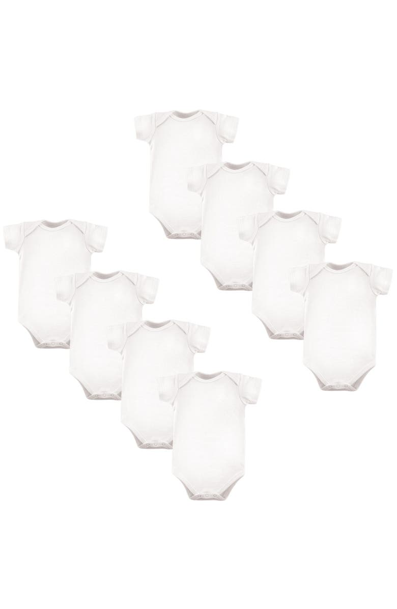 Luvable Friends 8Pk Bodysuits, Main, color, White