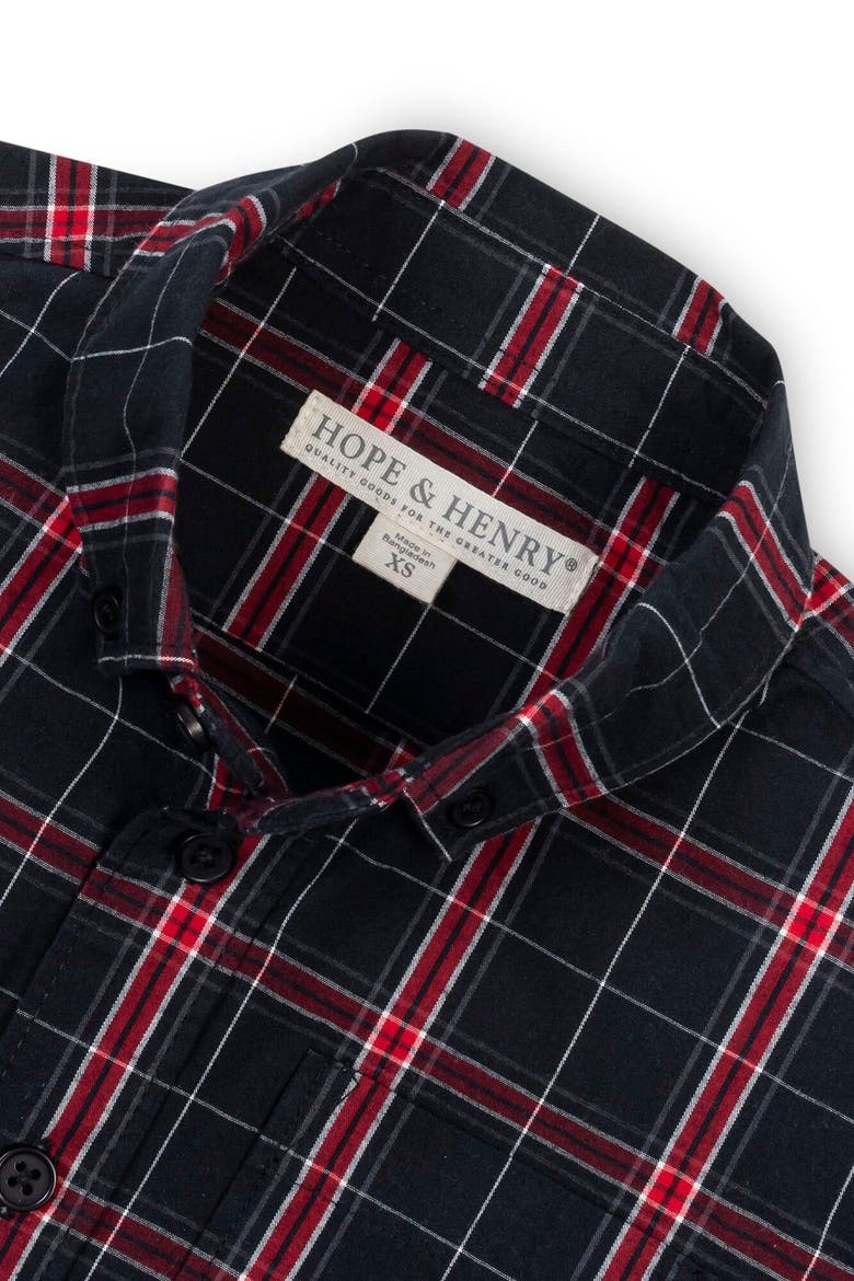 Kids' Long Sleeve Stretch Poplin Shirt, Alternate, color, Black Ballet Plaid