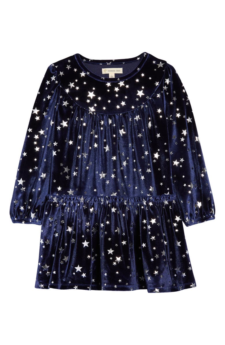 Tucker + Tate Kids' Ruffle Velvet Dress, Main, color, 