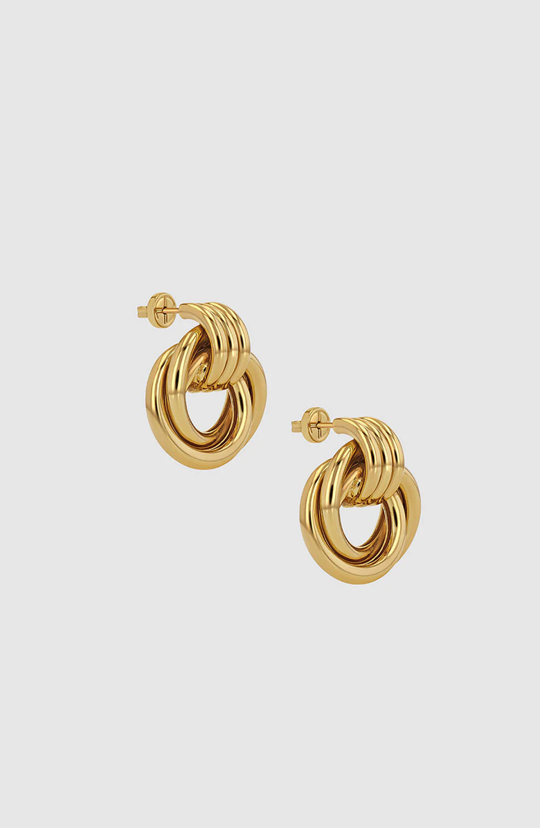 ANINE BING Triple Knot Earrings, Alternate, color, Gold