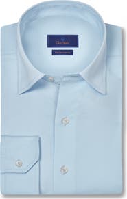 David Donahue Chevron Print Performance Sport Shirt