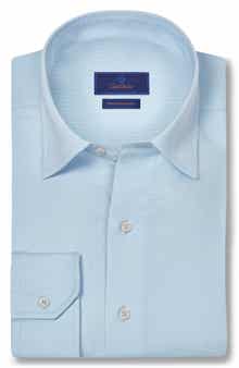 David Donahue Chevron Print Performance Sport Shirt