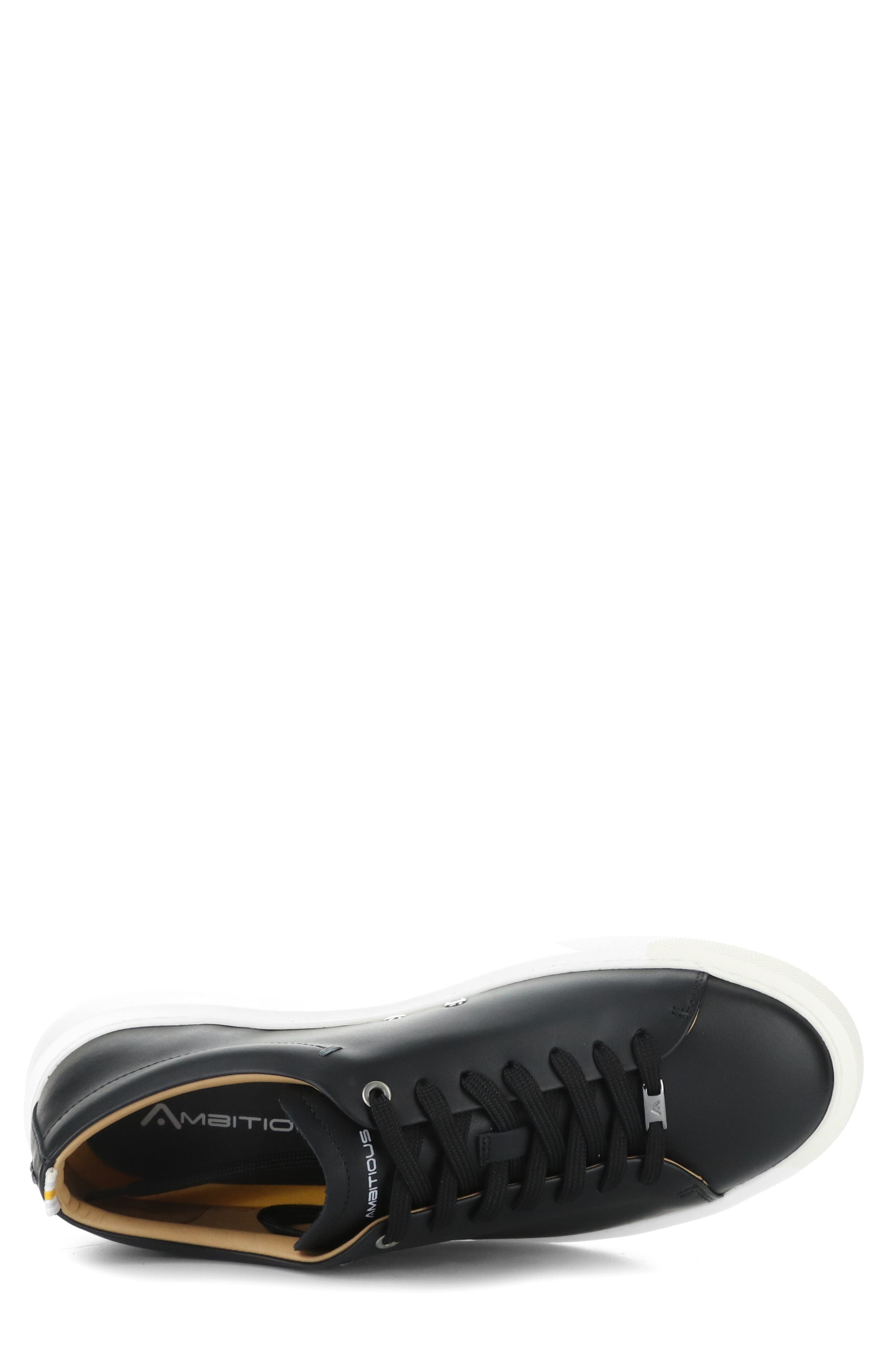 Ambitious Leather Sneaker, Alternate, color, Black Leather