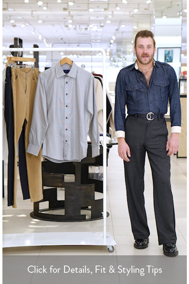 Trim Fit Micropattern Cotton Dress Shirt video