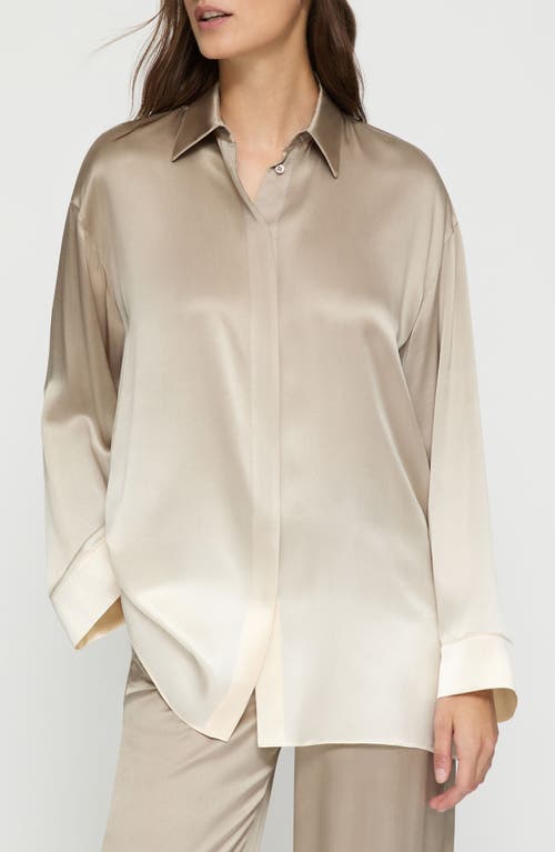 Lafayette 148 Silk Ombre Oversized Shirt In Hickory Multi