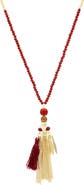OLIVIA WELLES Adesha Tassel Pendant Necklace