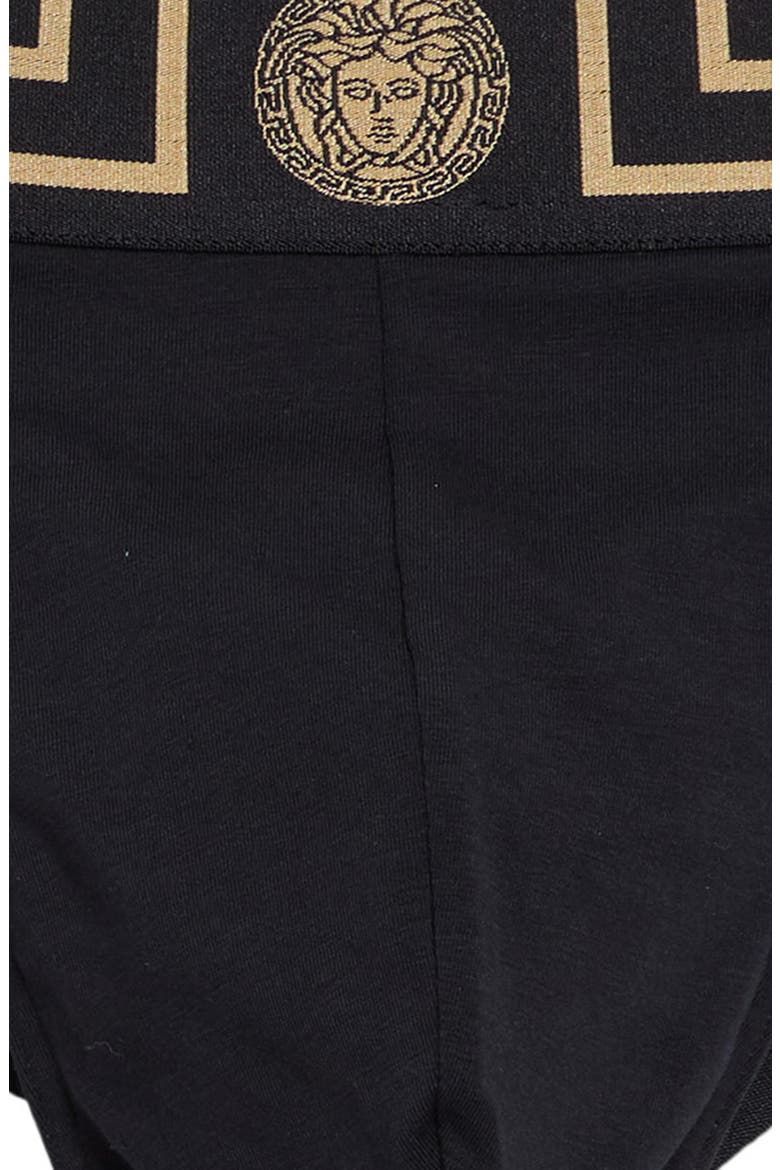 Greca Band Stretch Cotton Jockstrap, Alternate, color, BLACK GOLD GREEK KEY