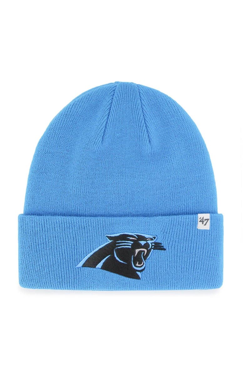 Men's '47 Blue Carolina Panthers Primary Basic Cuffed Knit Hat, Main, color, Blue