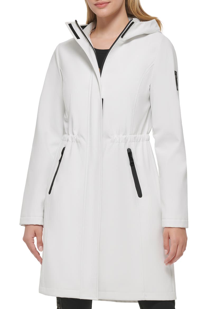 Water Resistant Hooded Raincoat, Alternate, color, WHITE