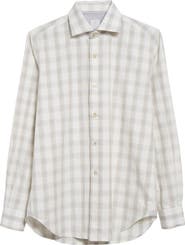 Eleventy Dandy Plaid Cotton
Linen Button-Up Shirt