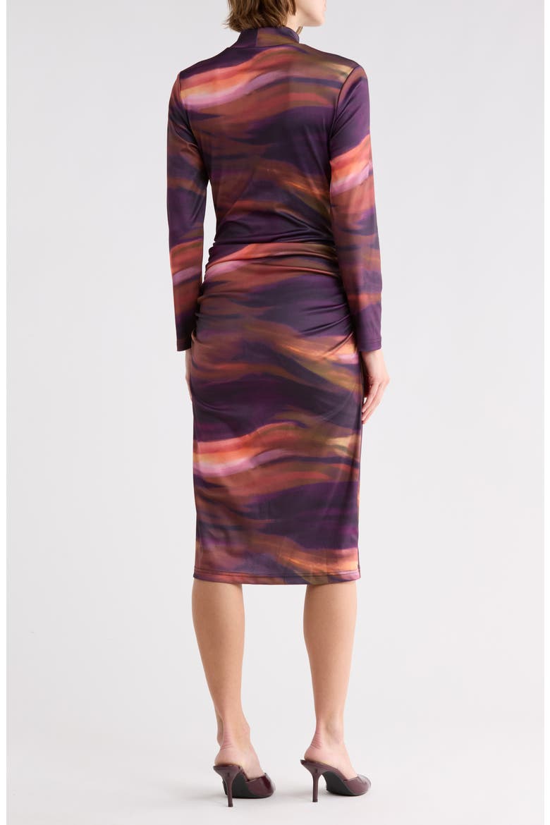 Mock Neck Long Sleeve Body-Con Dress, Alternate, color, ABSTRACT STRIPE