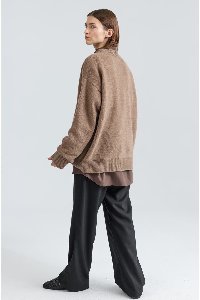 Oversized Wool/Cash Sweater, Alternate, color, Taupe Melange