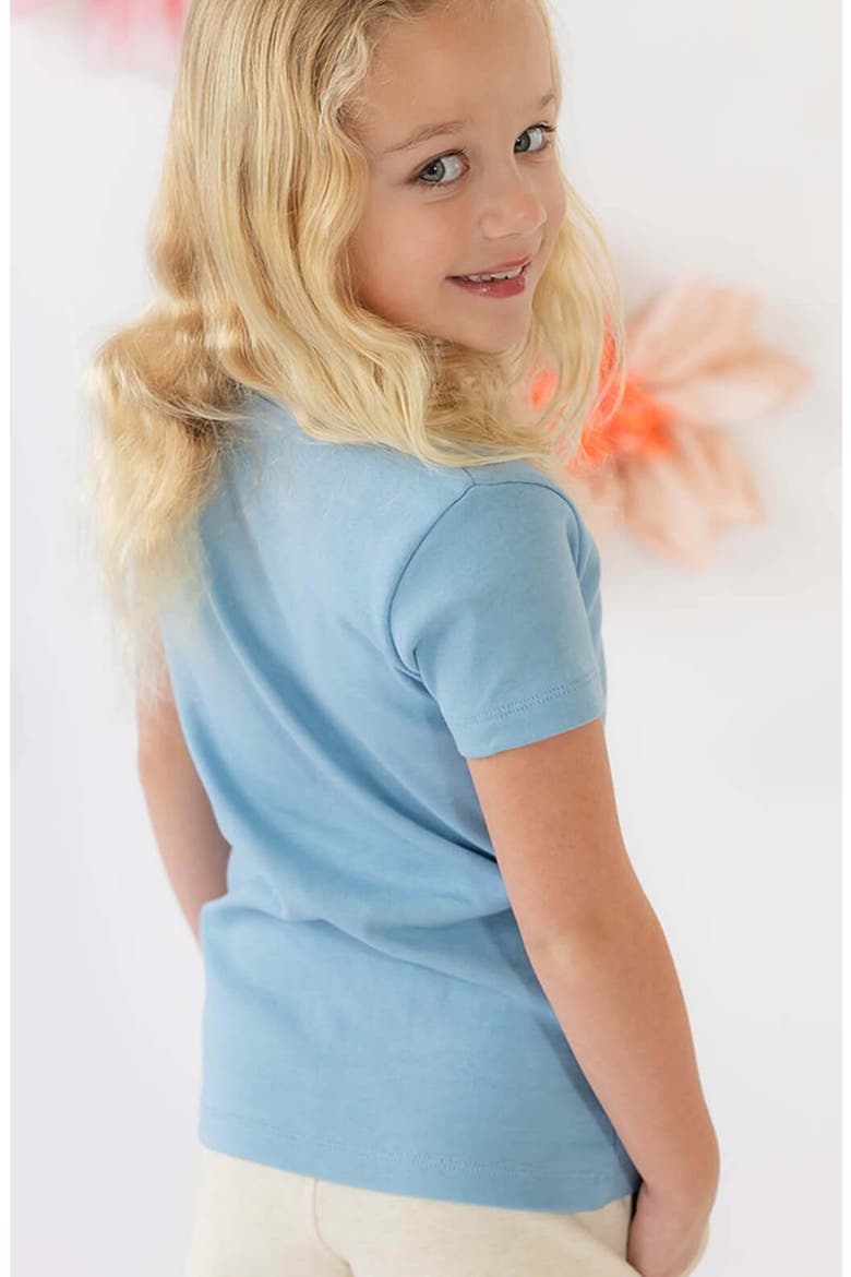 Organic Cotton Short Sleeve Ribbed Scoop Neck Tee, Alternate, color, Chambray