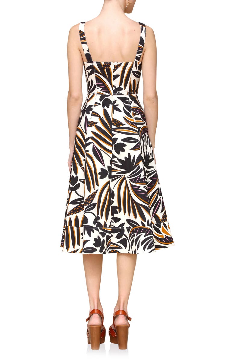 Avec Les Filles Floral Fit & Flare Dress, Alternate, color, Bali Garden