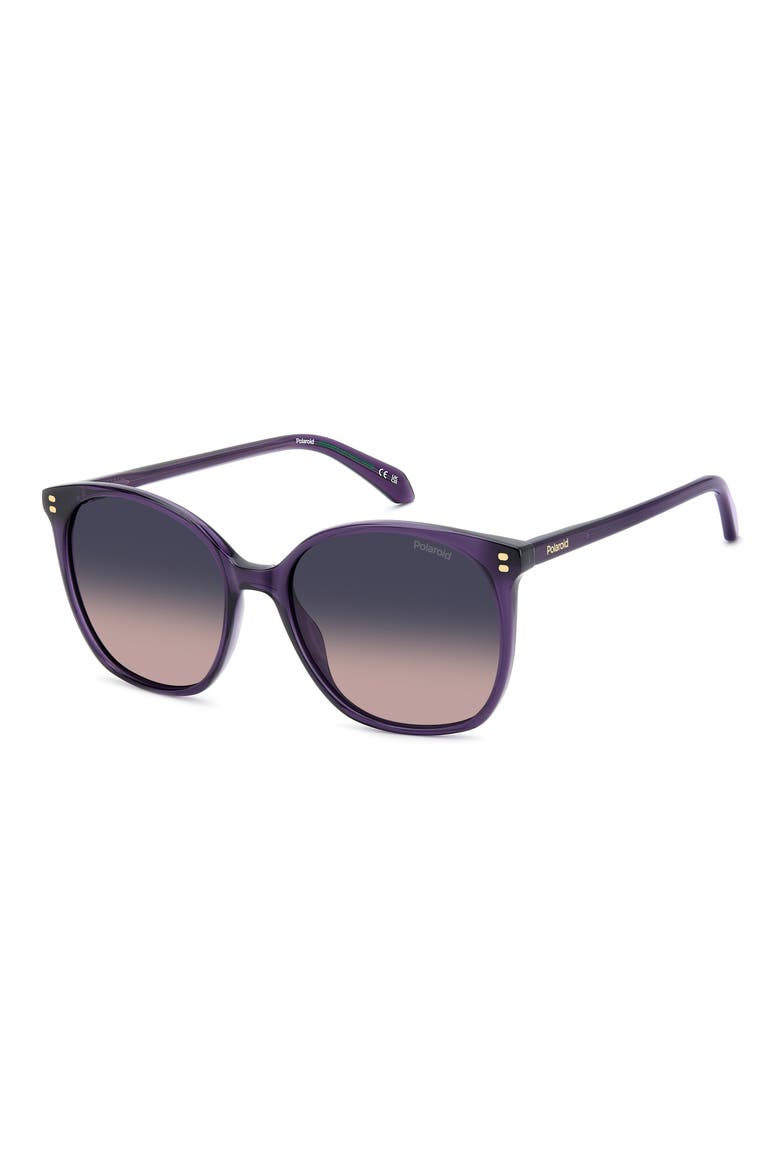 55mm Polarized Gradient Square Sunglasses, Alternate, color, VIOLET/ BLUE SF POLAR