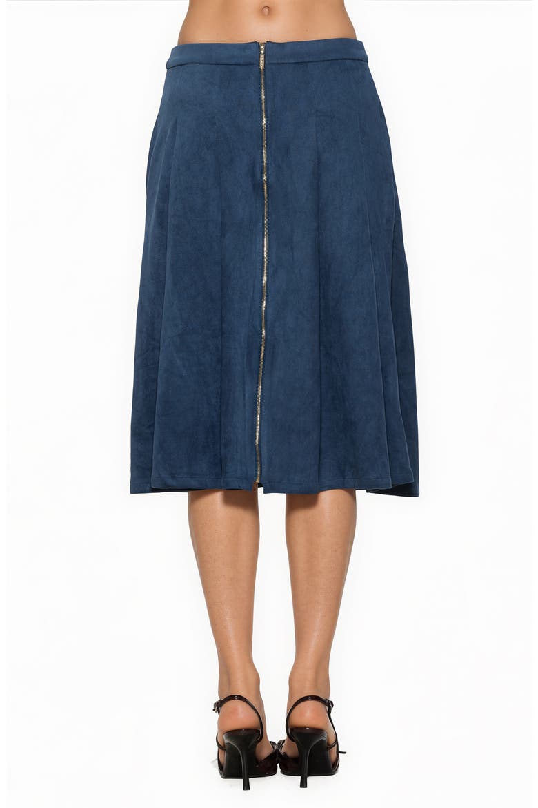 Margot Faux Suede Midi Skirt, Alternate, color, LAPIS