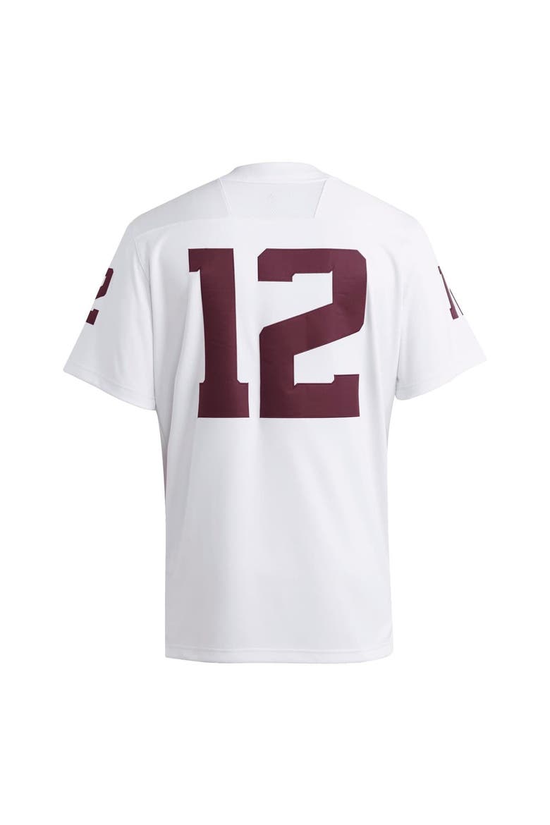 Men's adidas #12 White Texas A&M Aggies Premier Jersey, Alternate, color, White