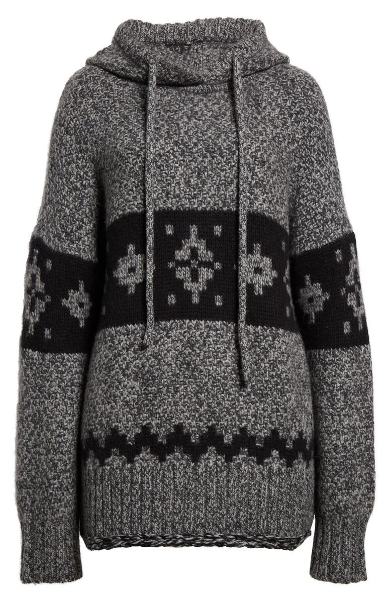 Khaite Dobbi Fair Isle Oversize Cashmere Hoodie, Alternate, color, 