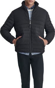 DKNY Water Resistant Faux Shearling Lined Quilted Jacket