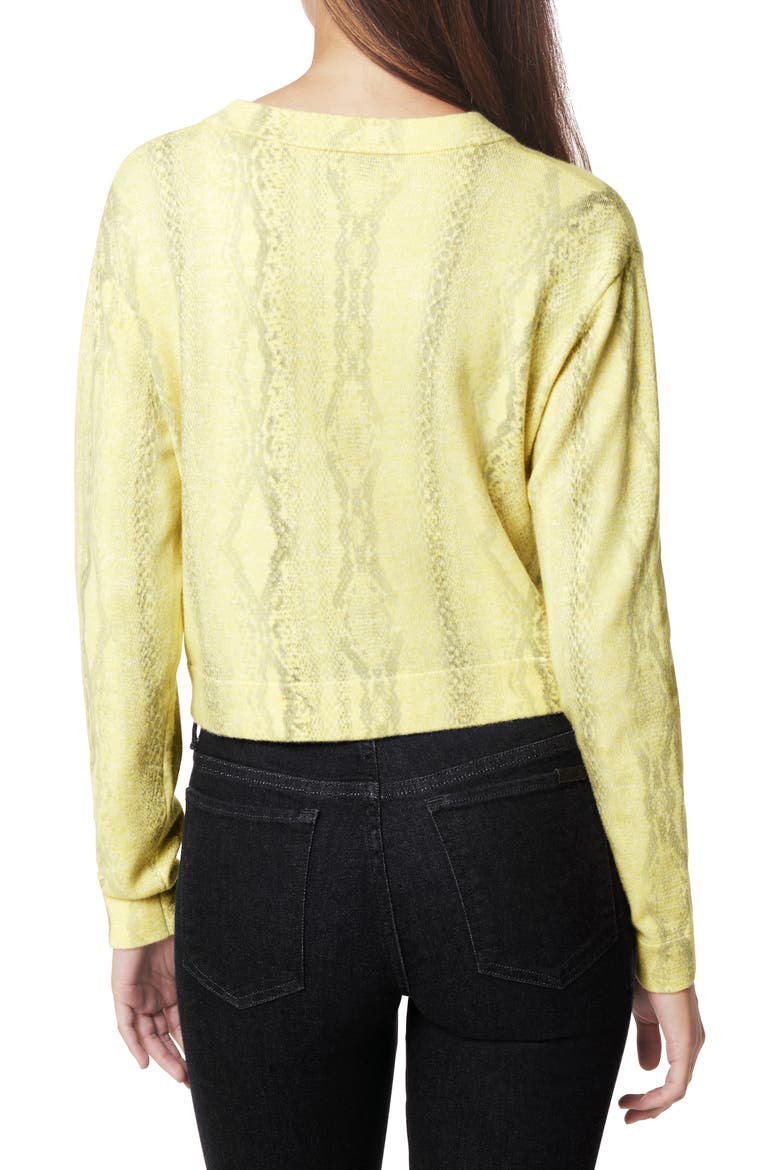 The Cropped Cardigan, Alternate, color, WAX YELLOW