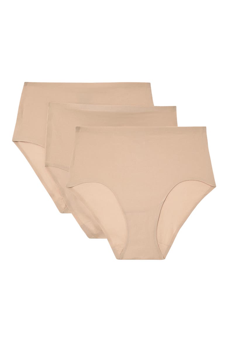 Soft Stretch 3-Pack High Cut Briefs, Main, color, ULTRA NUDE
