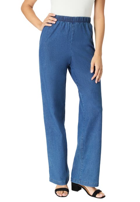 Plus Size Comfort Stretch Wide Leg Jean (Plus)