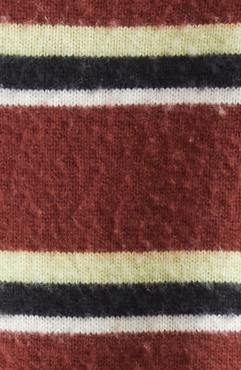 ZANKOV Andrew Stripe Merino Wool & Cashmere Cardigan, Alternate, color, Stripe-Tobacco