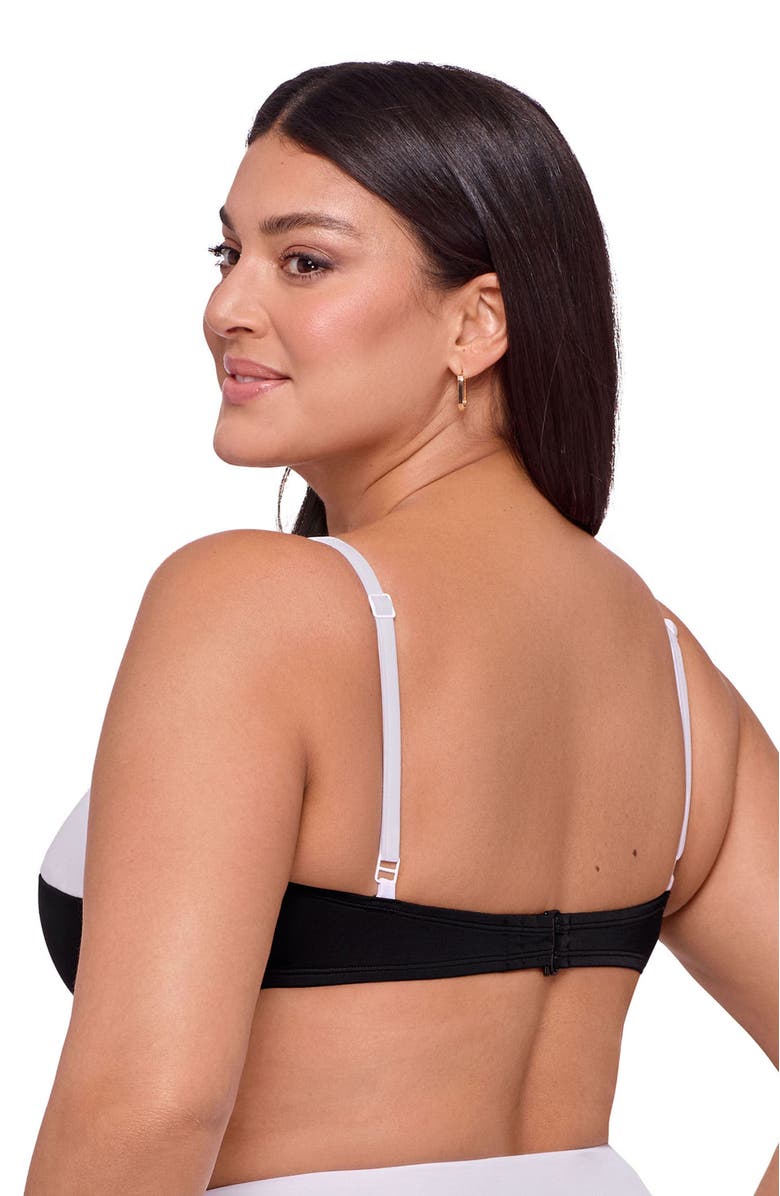 S3 Apparel Supportive Tall Underwire Bikini Top, Alternate, color, Onyx Black Colorblock