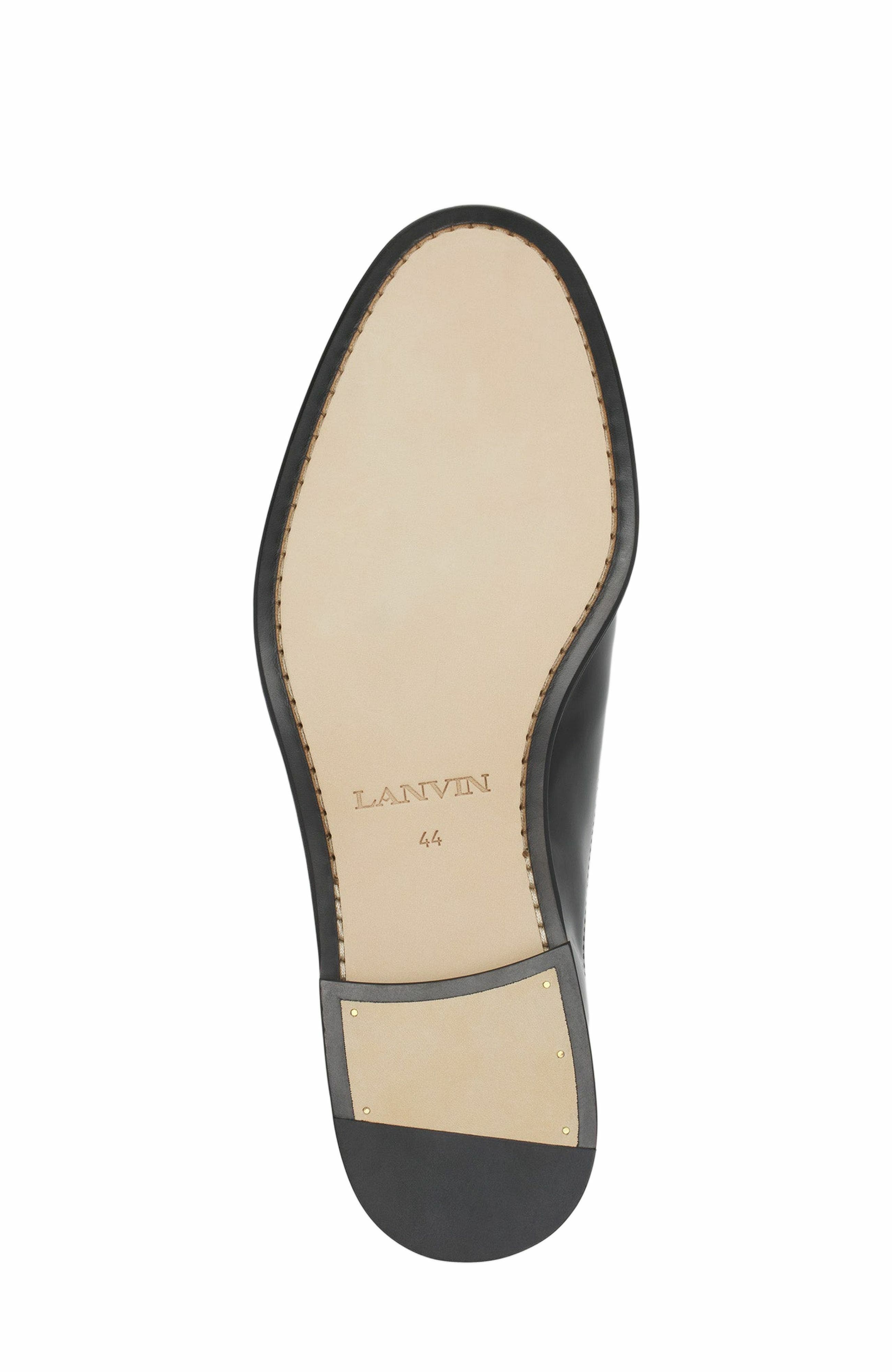 Lanvin Signature Leather Oxford Shoes, Alternate, color, Black