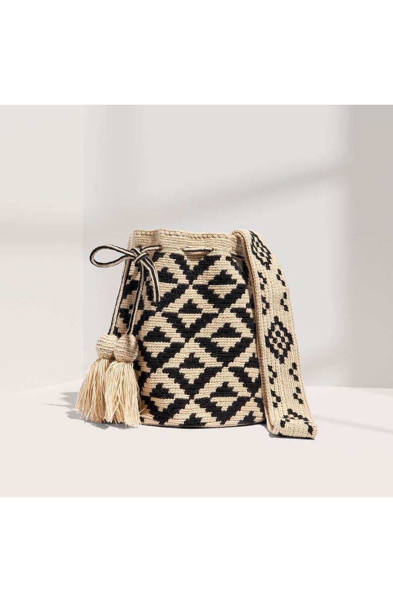 One Thread Collective Maribel Bag, Main, color, Black + Beige