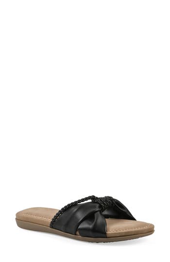 Cliffs By White Mountain Fasha Slide Sandal In Black Smooth