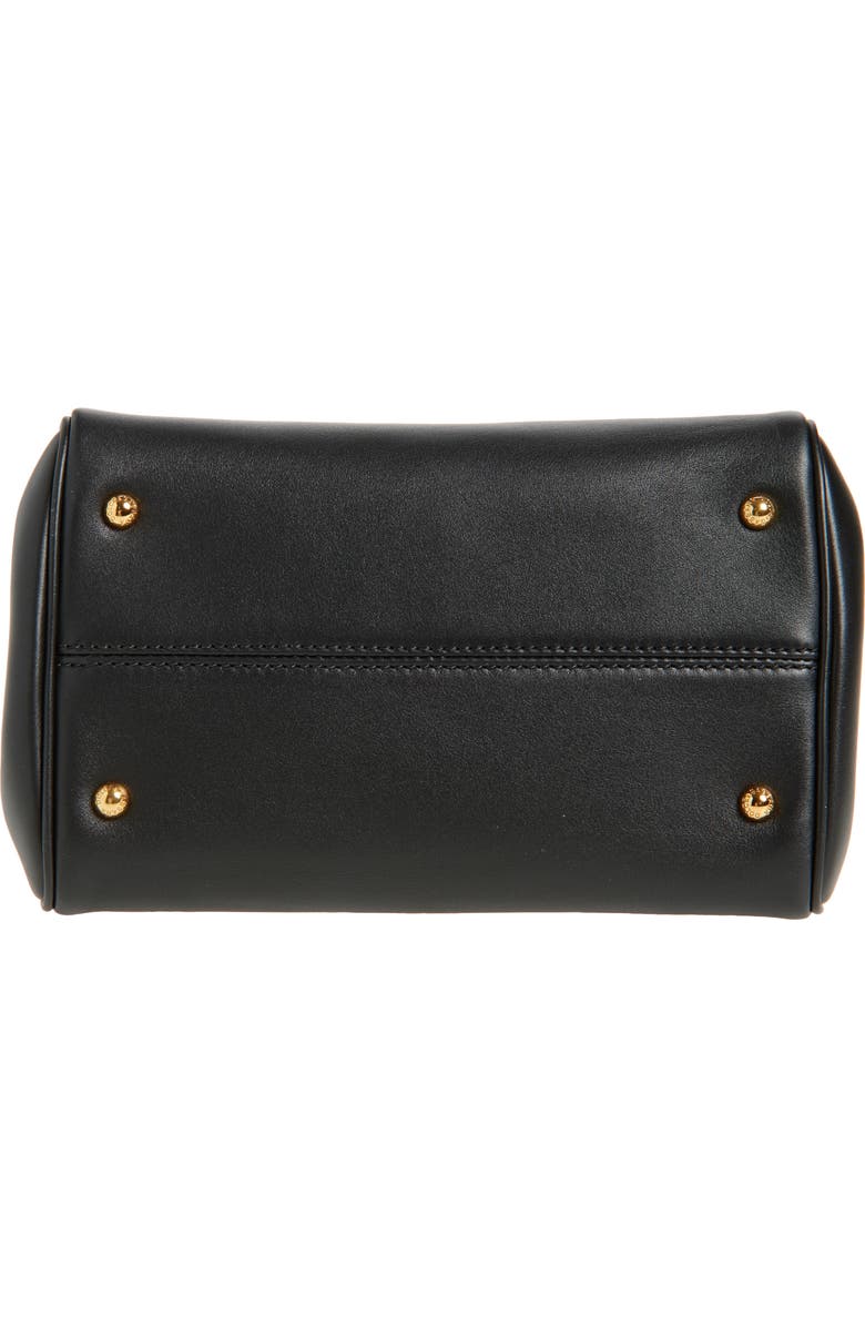 Dolce&Gabbana My Sicily Plongé Leather Top Handle Bag, Alternate, color, 80999 Nero