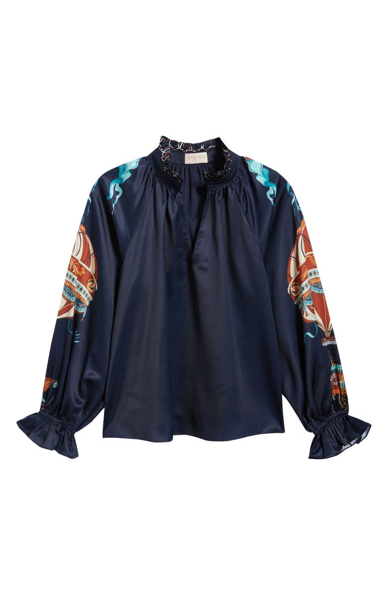 CIEBON Helen Satin Top, Alternate, color, Navy Multi