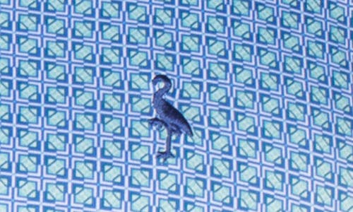 Tailorbyrd Abstract Geo Performance Golf Polo In Blue