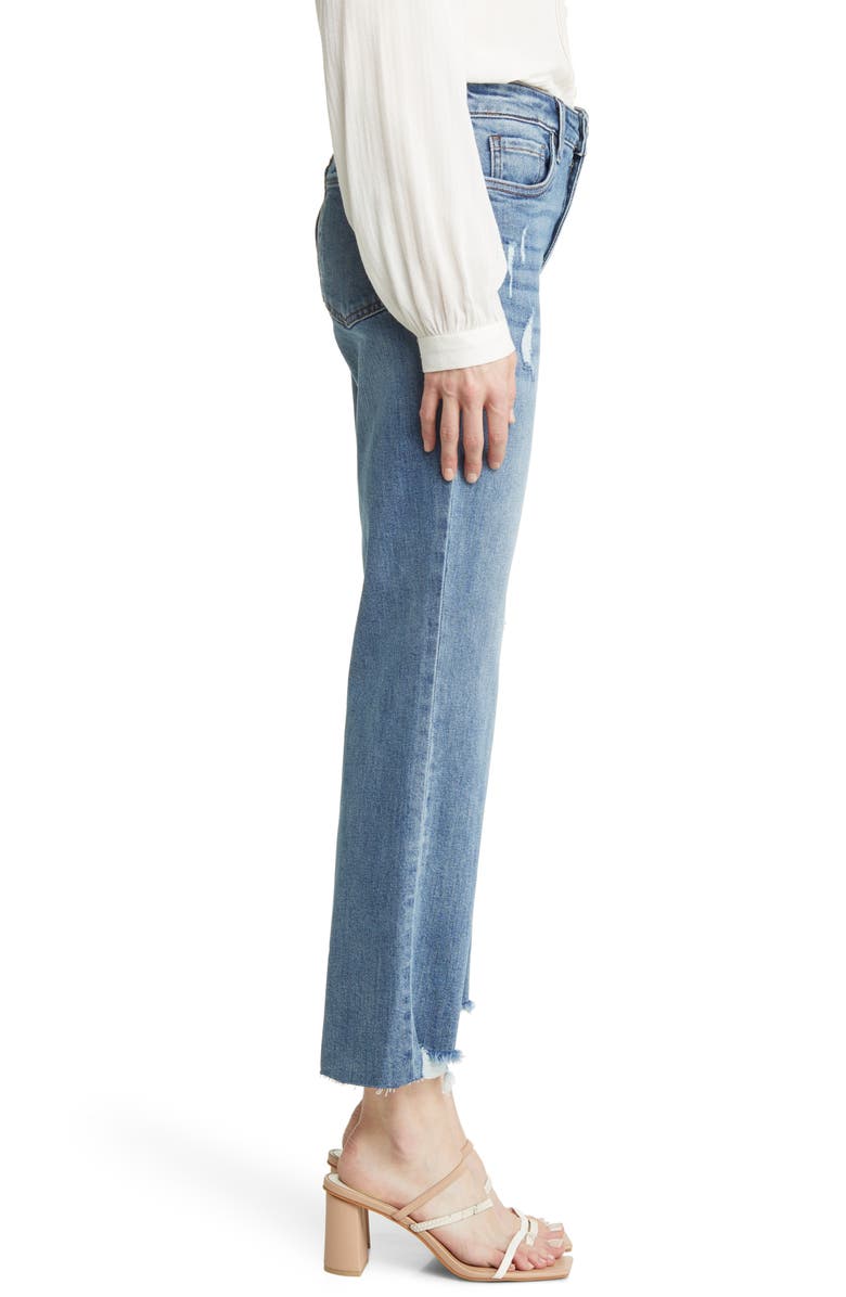 KUT from the Kloth Kelsey Fab Ab High Waist Raw Hem Ankle Flare Jeans, Alternate, color,