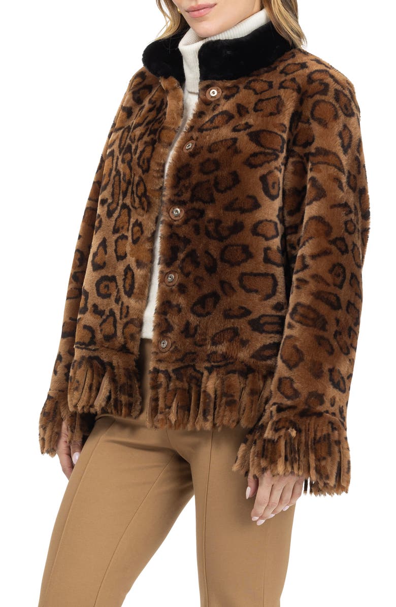 GORSKI Shearling Lamb Jacket With Fringes, Alternate, color, Lprd/Black