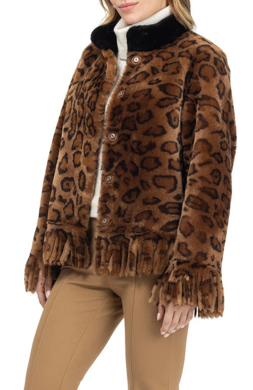 Gorski Shearling Lamb Jacket With Fringes In Brown