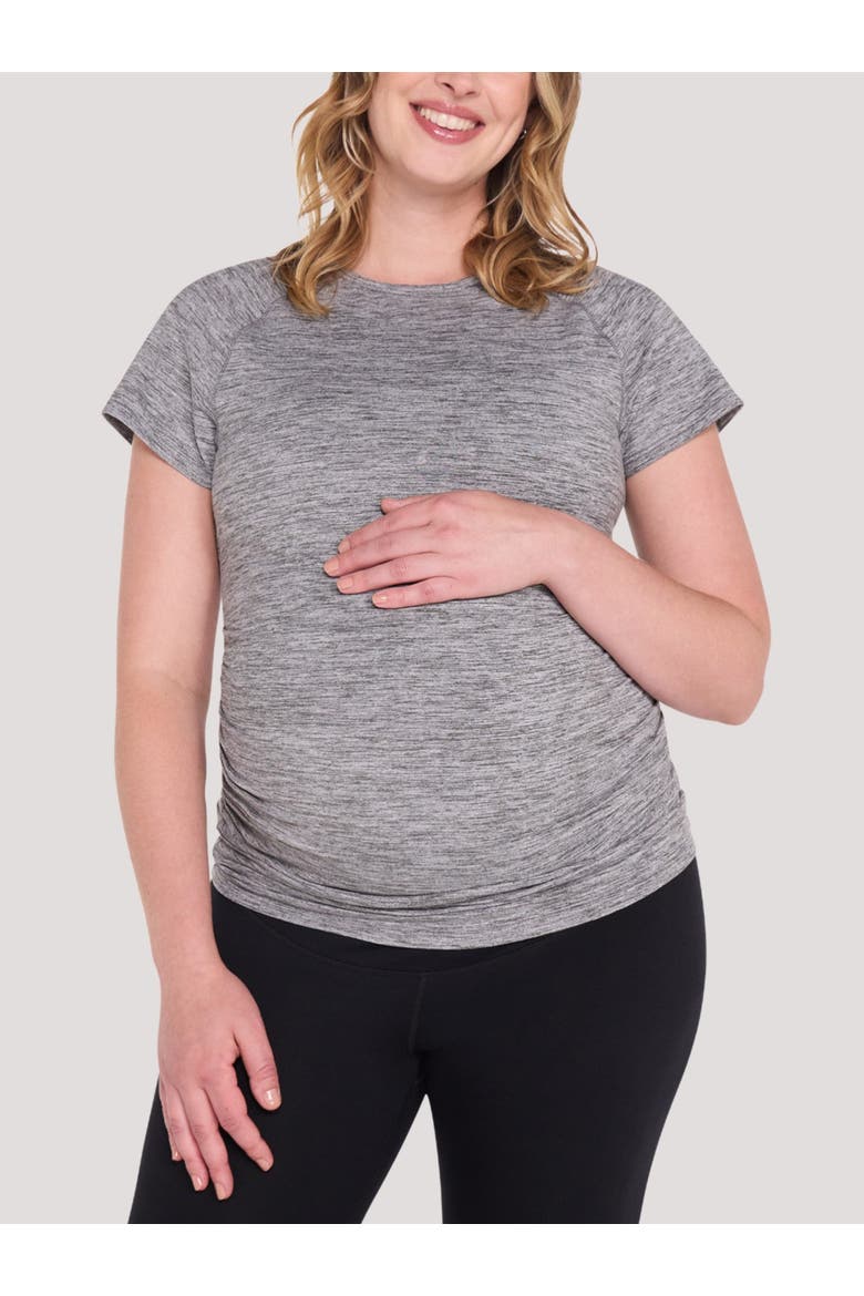 Crew Neck Short Sleeve Active Tee, Main, color, Heather Charcoal