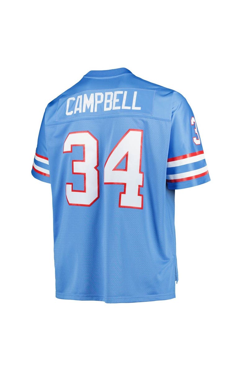 Mitchell & Ness Men's Mitchell & Ness Earl Campbell Light Blue Houston Oilers Big & Tall 1980 Retired Player Replica Jersey, Alternate, color,