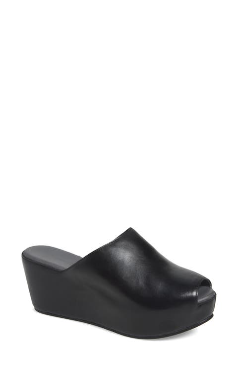 Waan Peep Toe Platform Wedge Mule