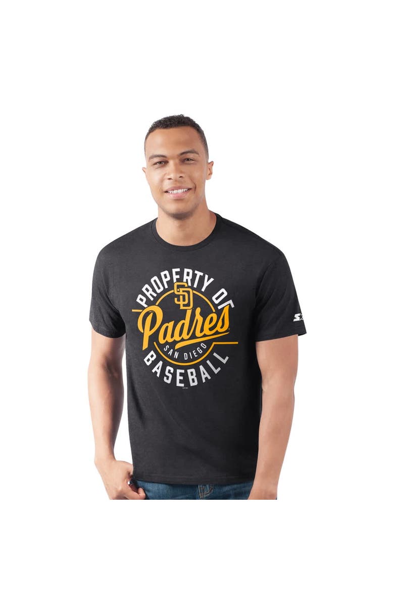 STARTER Men's Starter  Black San Diego Padres Prime Time Property Of T-Shirt, Alternate, color, Black