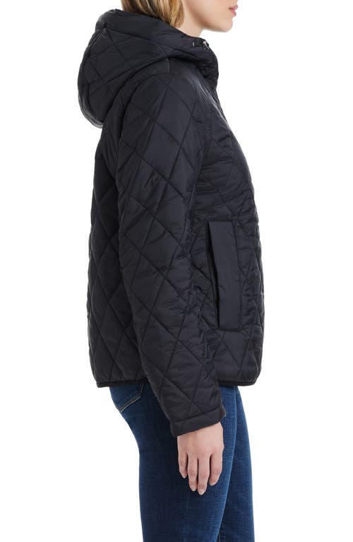 Shop Vince Camuto Water Resistant Hooded Quilted Jacket In Black